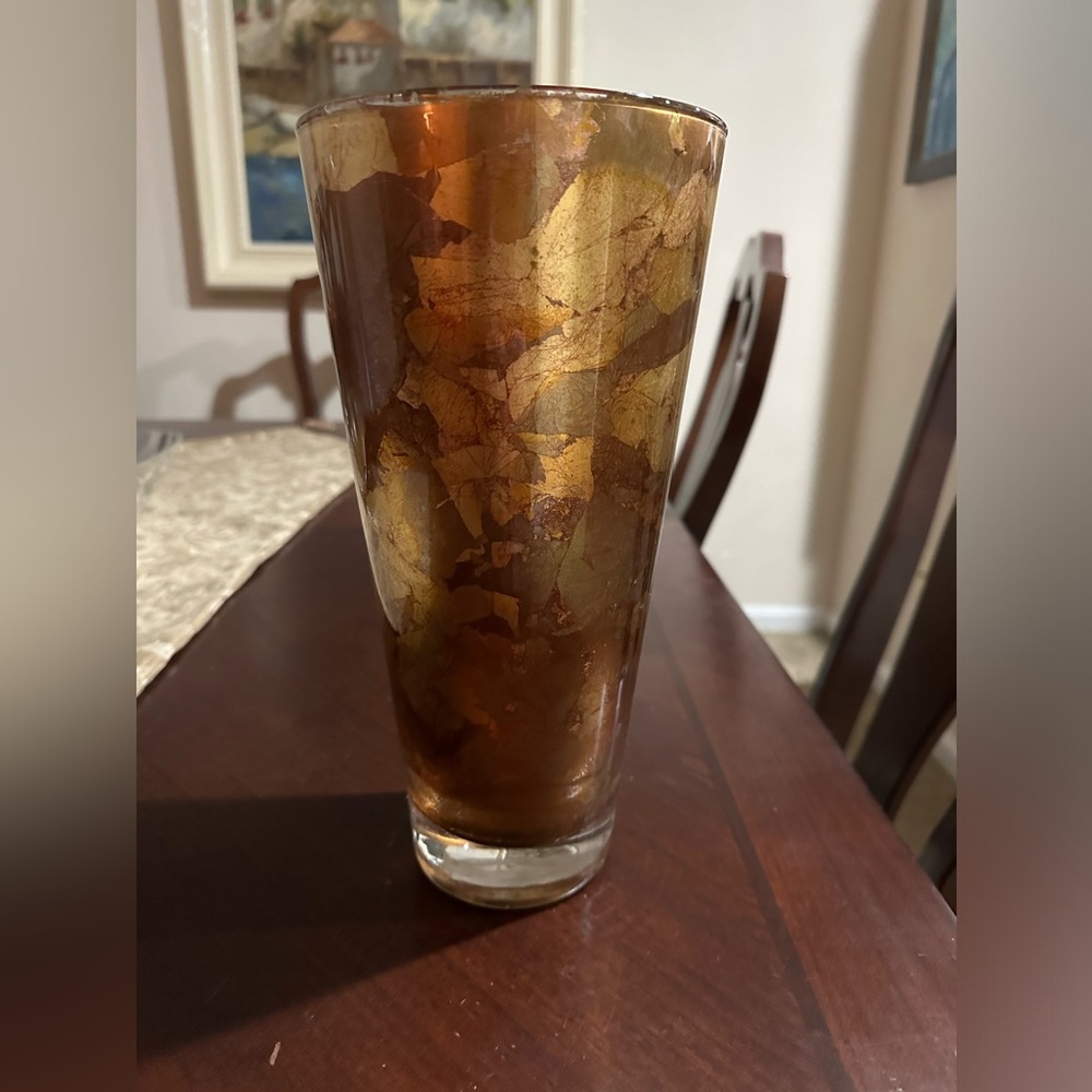 Vintage Gold Leaf European Vase